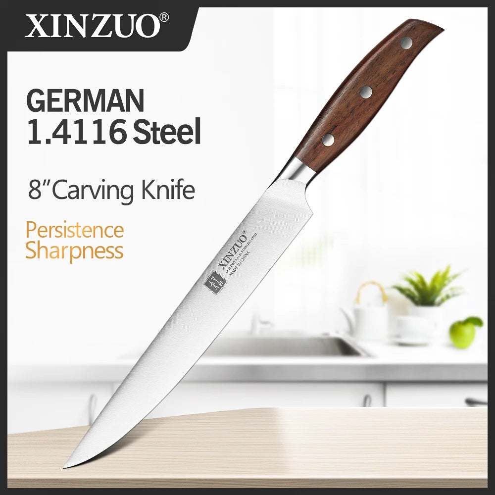 XINZUO 1PC/5PCS High Quality 3.5+5+8+8+8"  Paring Utility Cleaver Chef Knife Germany 1.4116 Stainless Steel Kitchen Knife Sets
