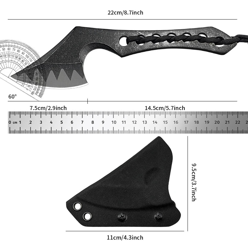 Outdoor Tactical Axe Black Design Braided Handle Smooth - Edged Blade for Survival & Camping Survival Gear Wilderness Use