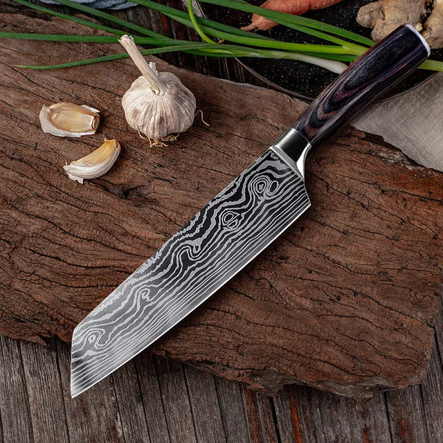Japanese Chef Knife Handmade Forged Kiritsuke Kitchen Knife Stainless Steel Knife for Meat Fruit Fish Vegetables Butcher Knife