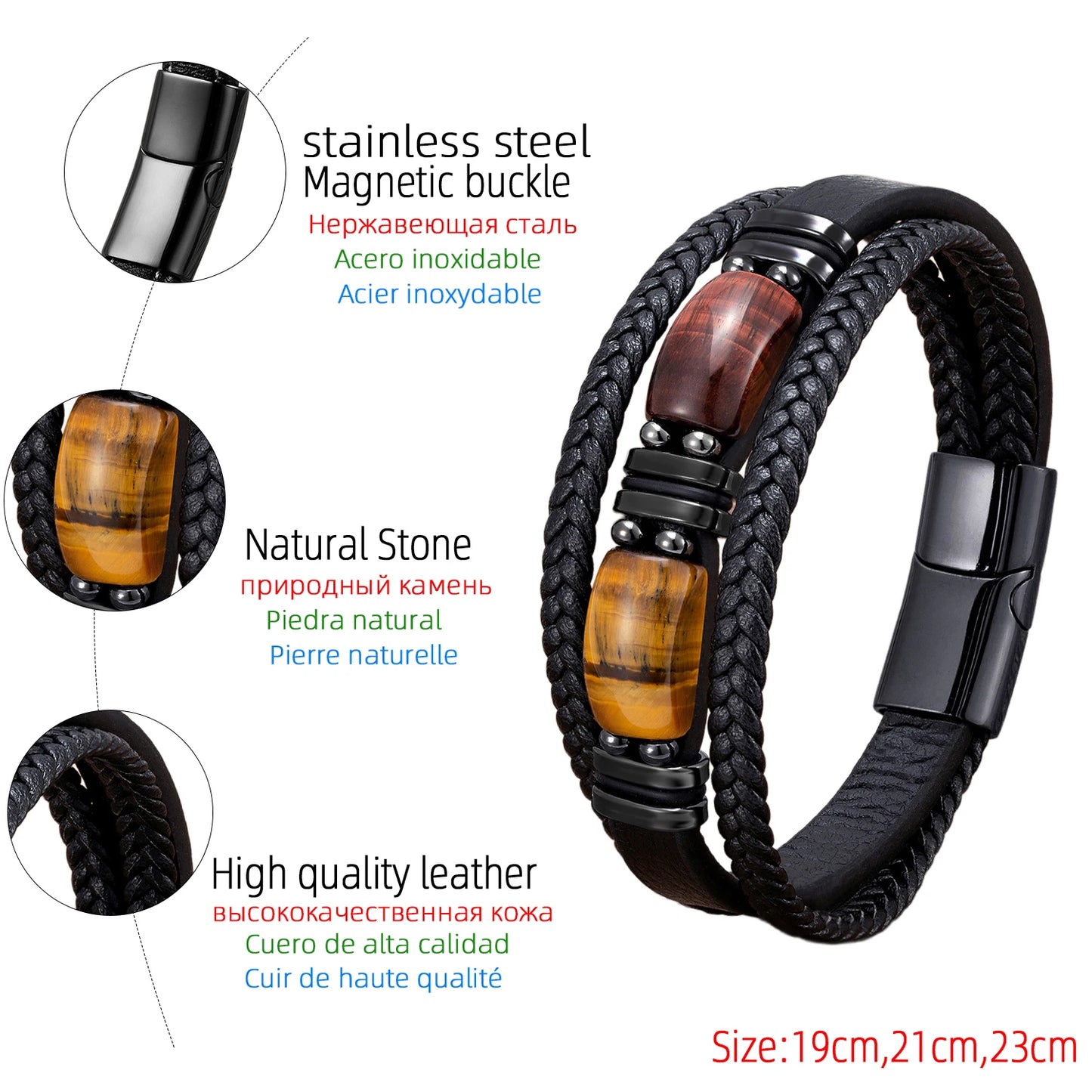 YAN MIN TRADE Natural Stone Bracelets, Energy-boosting jewelry for modern men