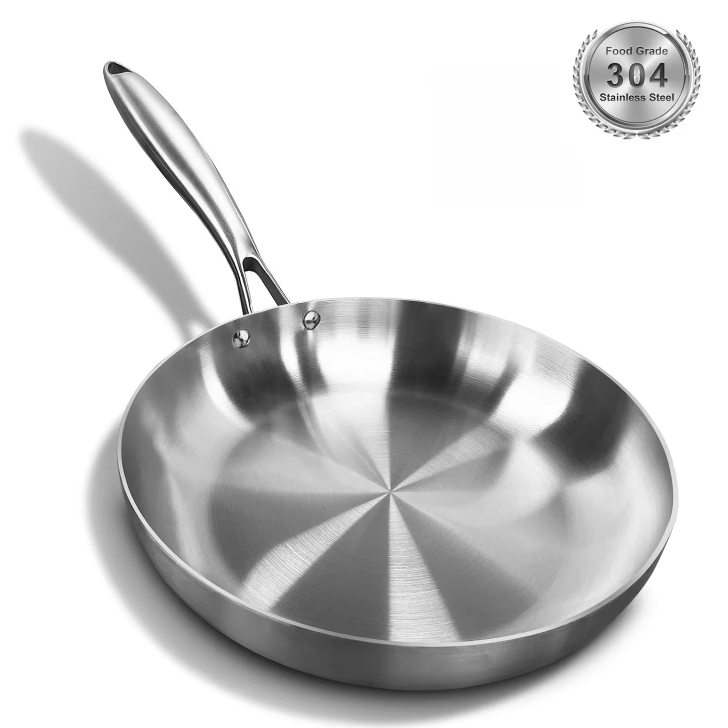 28CM Stainless Steel Frying Pan Non-stick Frying Pan Steak Pan for Induction Hobs and Gas Professional Home Cooking Kitchenware