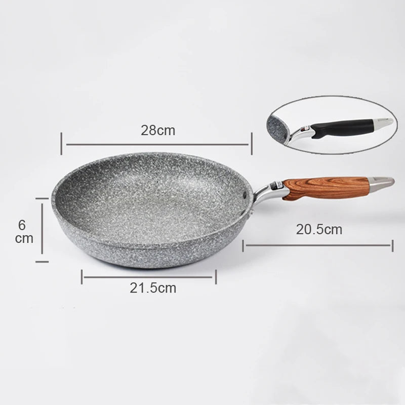 Durable Stone Frying Wok Pan Non-stick Ceramic Pot Induction Fryer Steak Cooking Gas Stove Skillet Cookware Tool for Kitchen Set