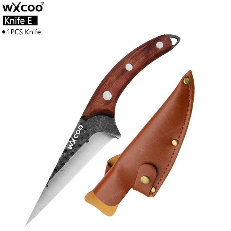 Stainless Steel Kitchen Chef Knife Hand Forged Butcher Knife Sharp Meat Butcher Cleaver Slicing Kitchen Vegetable Fruit Knives