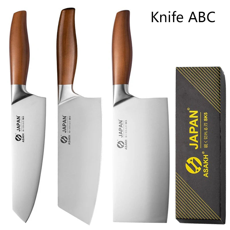 Japanese Kitchen Knives Set Stainless Steel Fish Fillet Meat Cleaver Chef Knife Sushi Knife Slicing Santoku Knife Cooking Tools