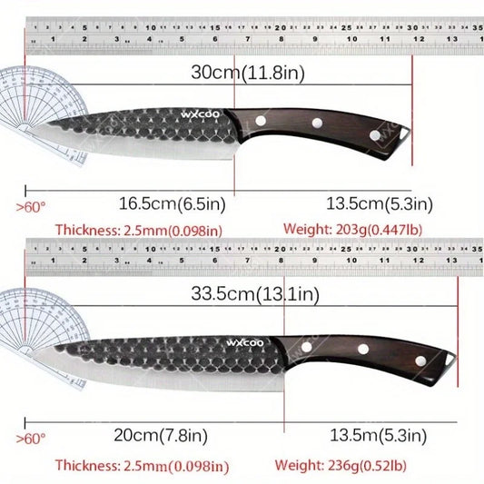 8PCS Professional Kitchen Chef Knife Set Stainless Steel Forged for Cooking Meat Vegetable Fish Utility Cutting