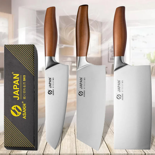 Japanese Kitchen Knives Set Stainless Steel Fish Fillet Meat Cleaver Chef Knife Sushi Knife Slicing Santoku Knife Cooking Tools