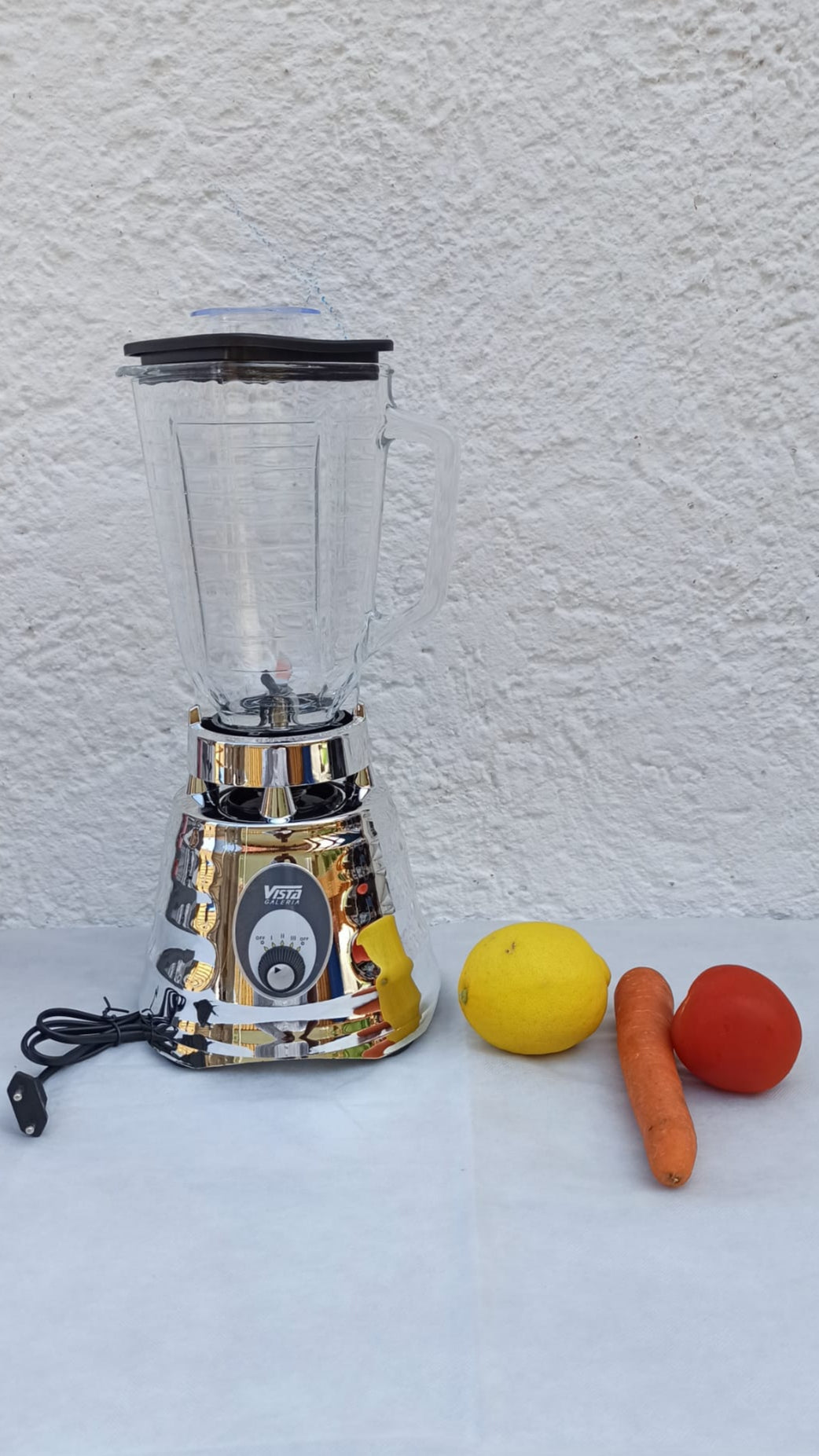 VISTA Galeria Standmixer, Blender , 3 Geschwindigkeitsstufen, 600 W, 1,25 l Quadratischer Glaskrug, Edelstahlklingen