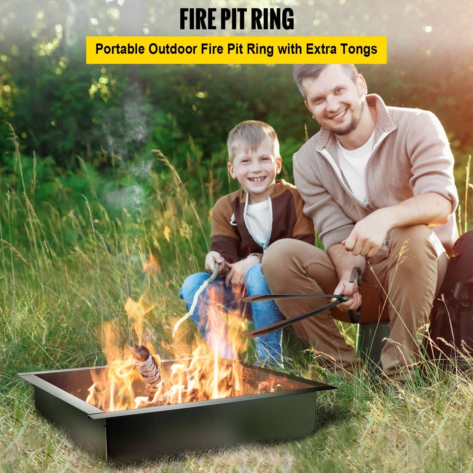 VEVOR Feuerschale 1,5 mm Stahl  DIY-Stahlring mit Zange