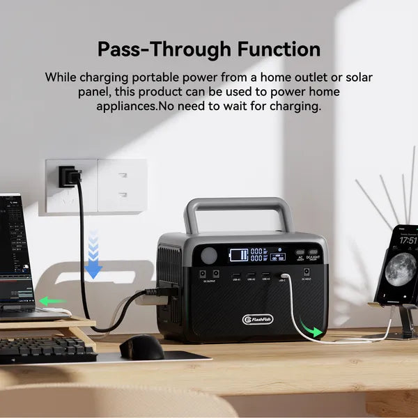 Flashfish 230.4Wh LiFePO4 Power Station  300W Dauerleistung (600W Peak)