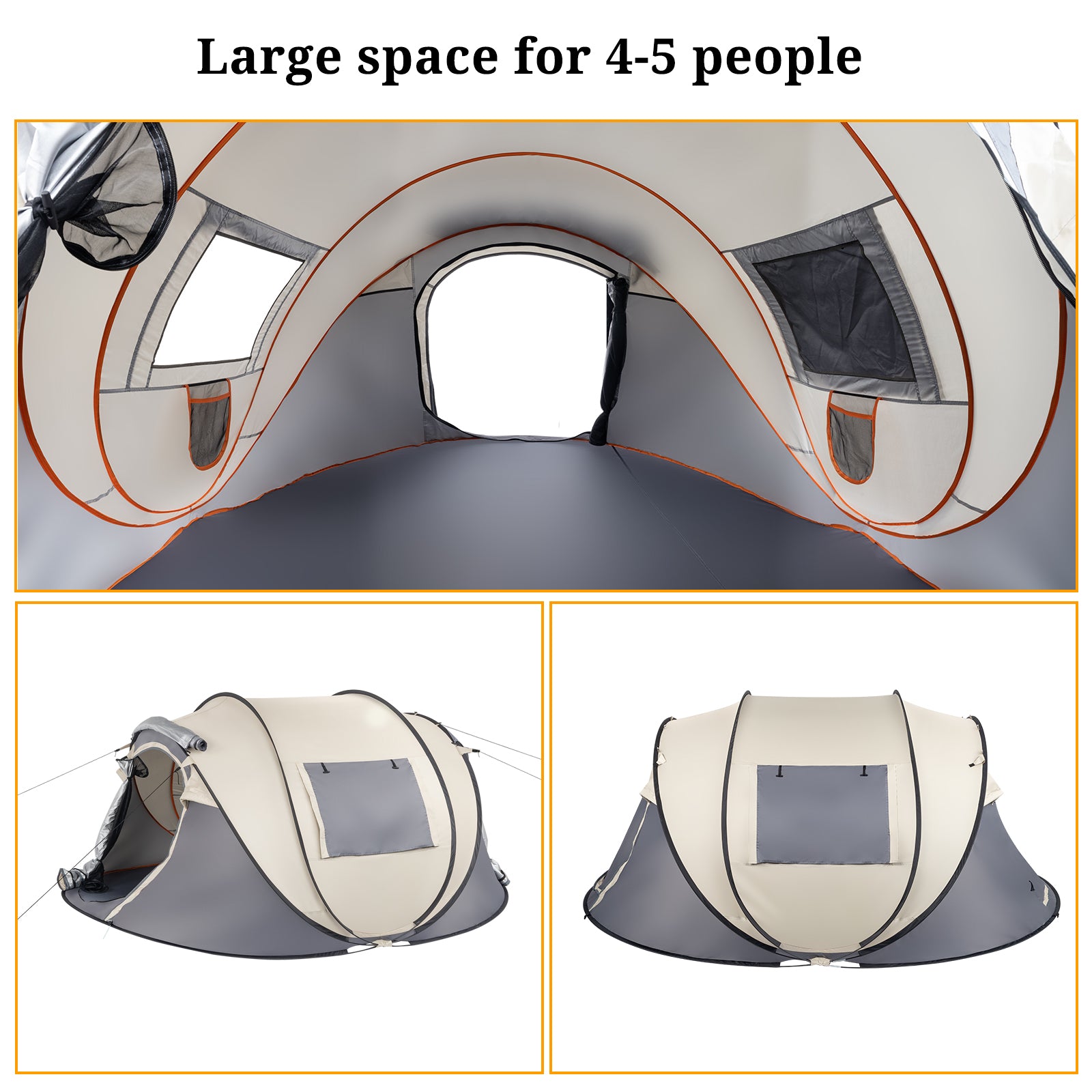 Khaki Boat Type Quick Opening Camping Tent  Pop-up Zelt
