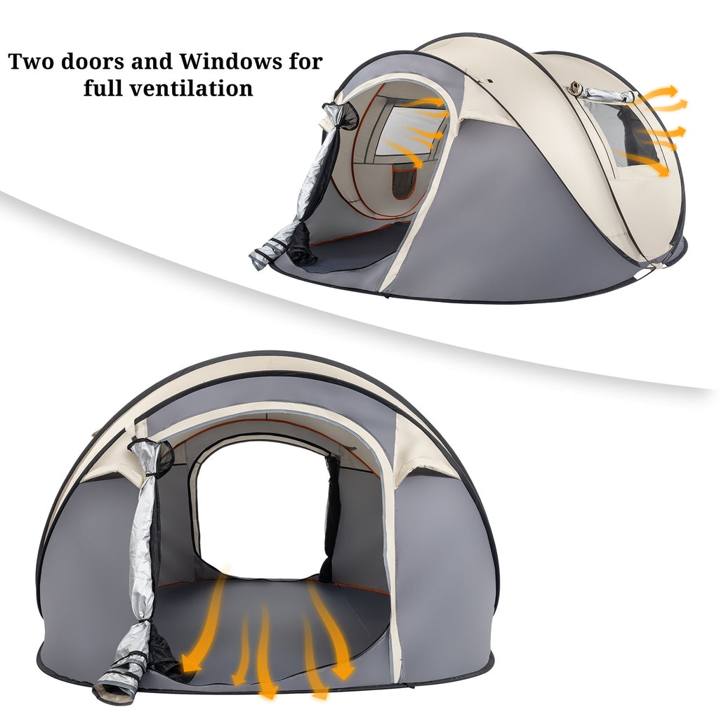 Khaki Boat Type Quick Opening Camping Tent  Pop-up Zelt