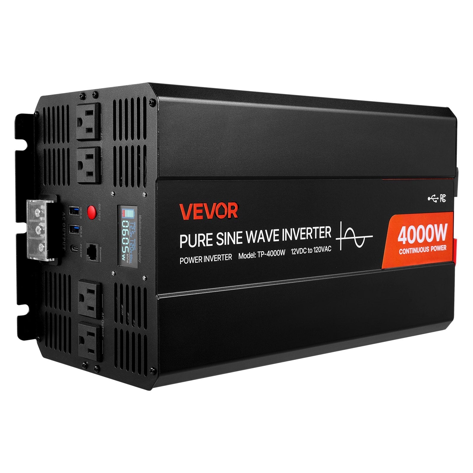 4000W Pure Sine Wave Inverter  12V DC zu 120V AC