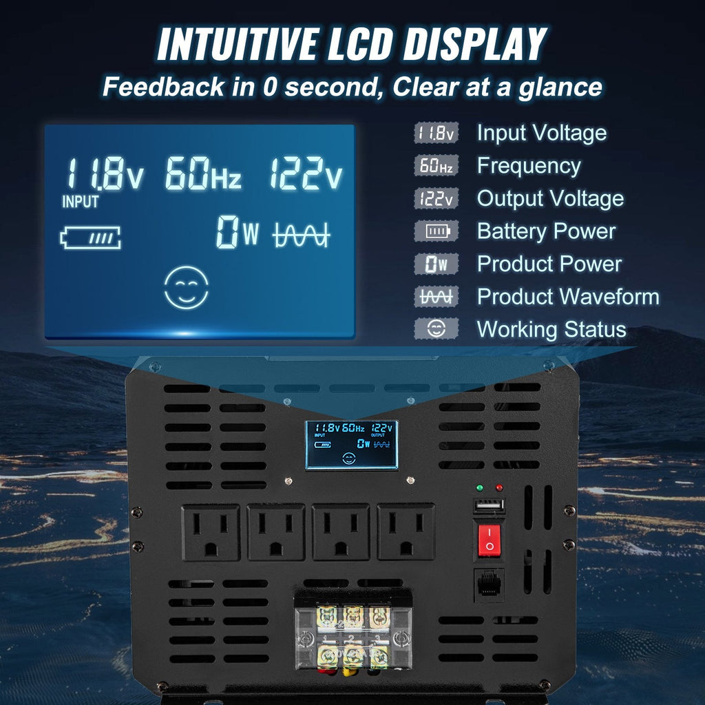 5000W Pure Sine Wave Inverter  12V DC zu 120V AC