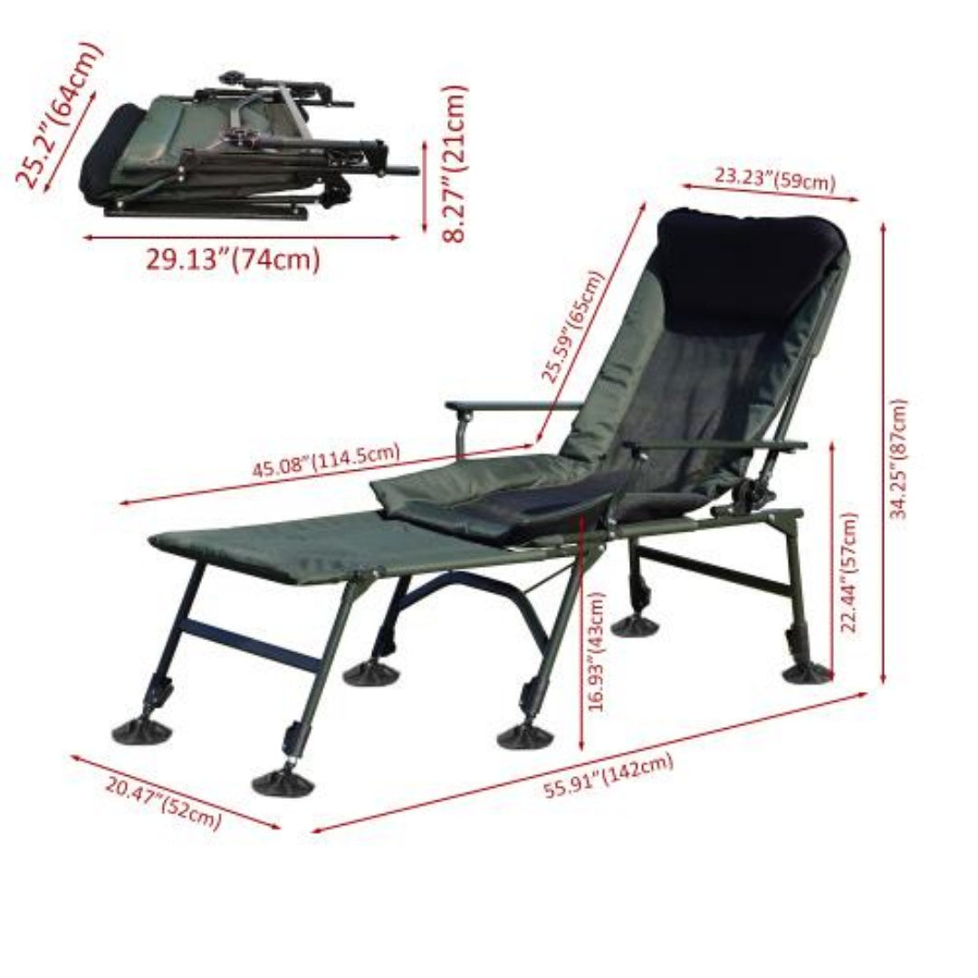 Camping-Loungesessel mit abnehmbarer Fußstütze  Ultimativer Relax-Komfort