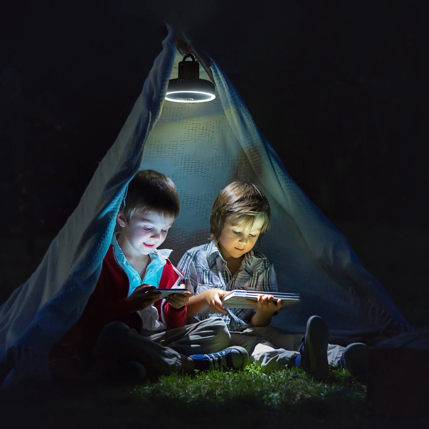 4-in-1 Camping Ventilator mit Laterne  10.000mAh Akku