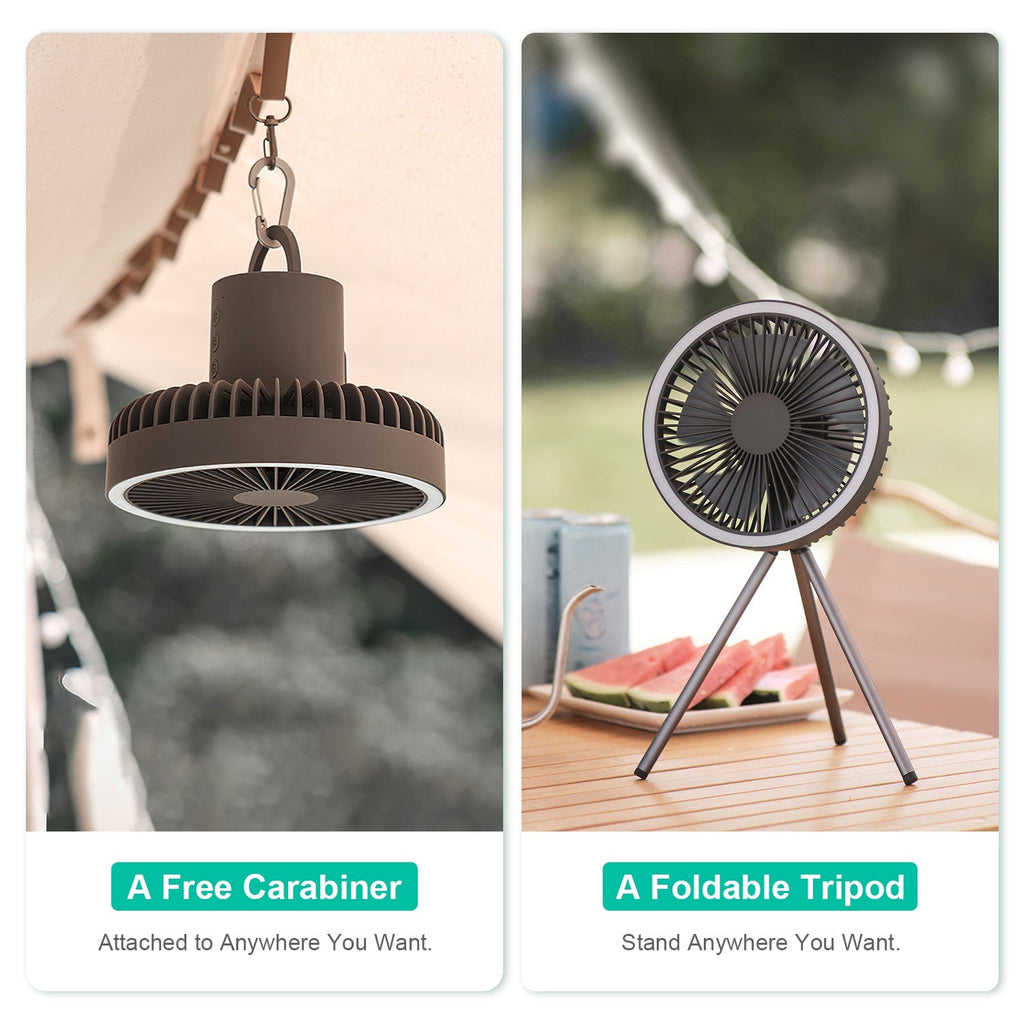 4-in-1 Camping Ventilator mit Laterne  10.000mAh Akku