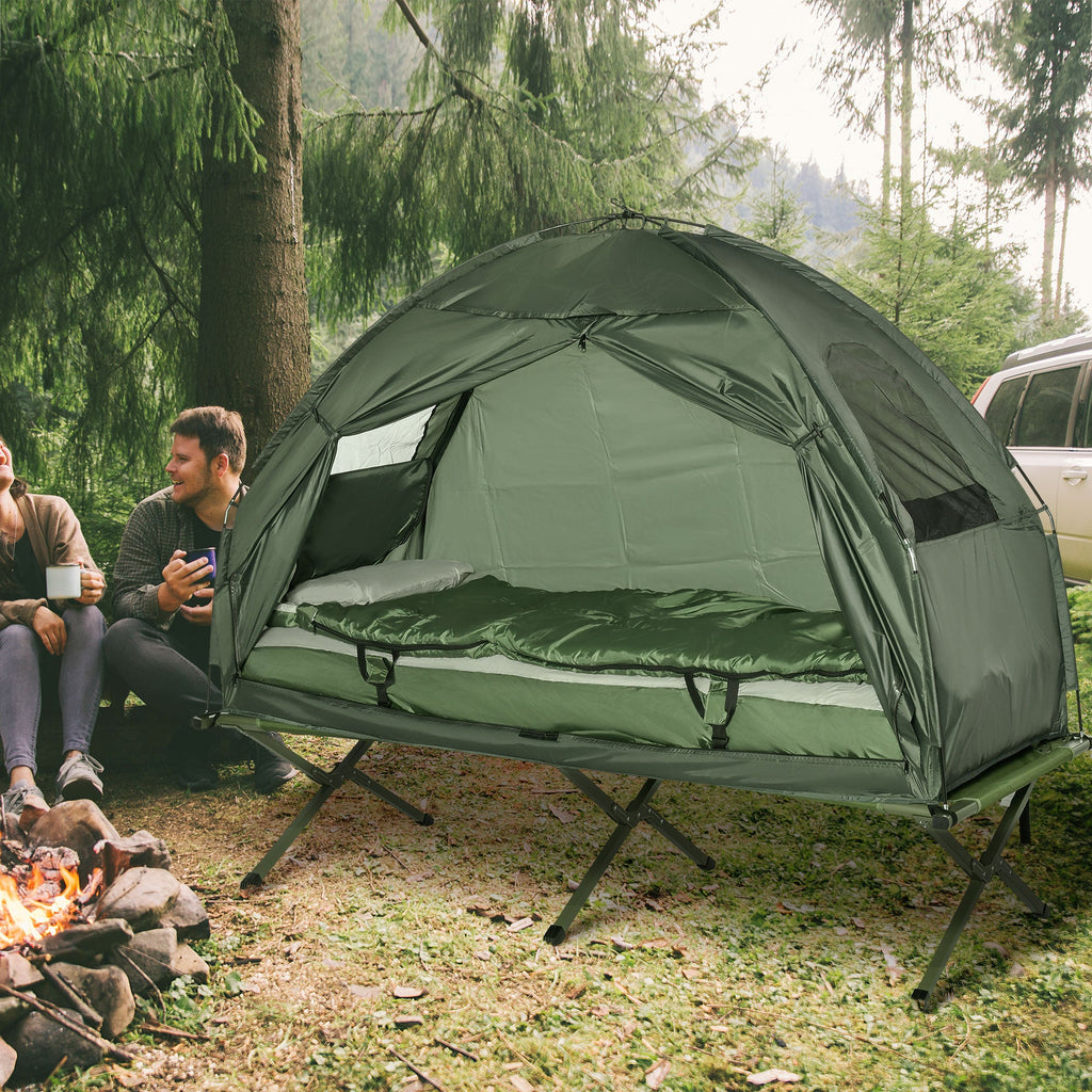 All-in-One Faltbares Campingbett für Erwachsene  Mit erhöhtem Zelt