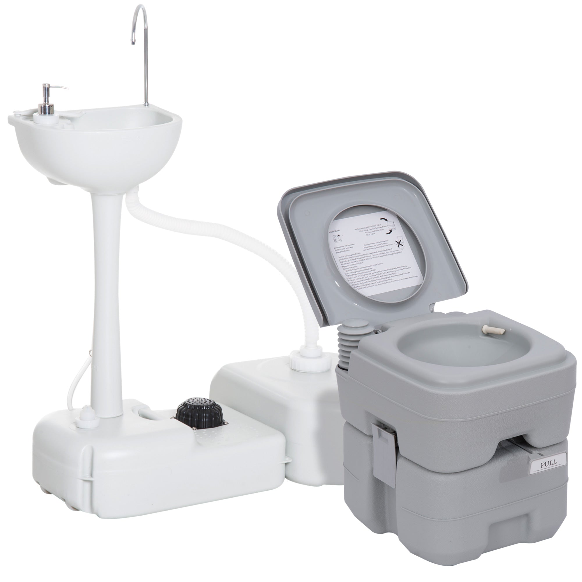 Tragbares Toiletten- &amp; Waschbecken-Set  Mit Frisch- & Abwassertank