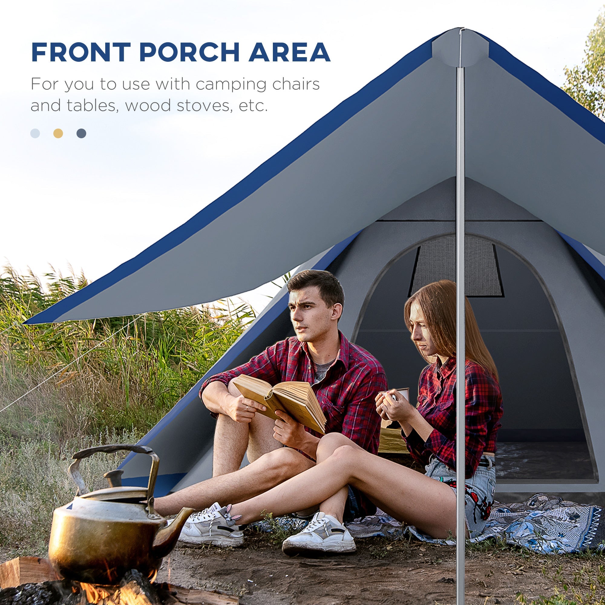 Teepee Zelt 15.4' x 15.4' x 8.5'  Wasserdichtes Campingzelt mit Veranda