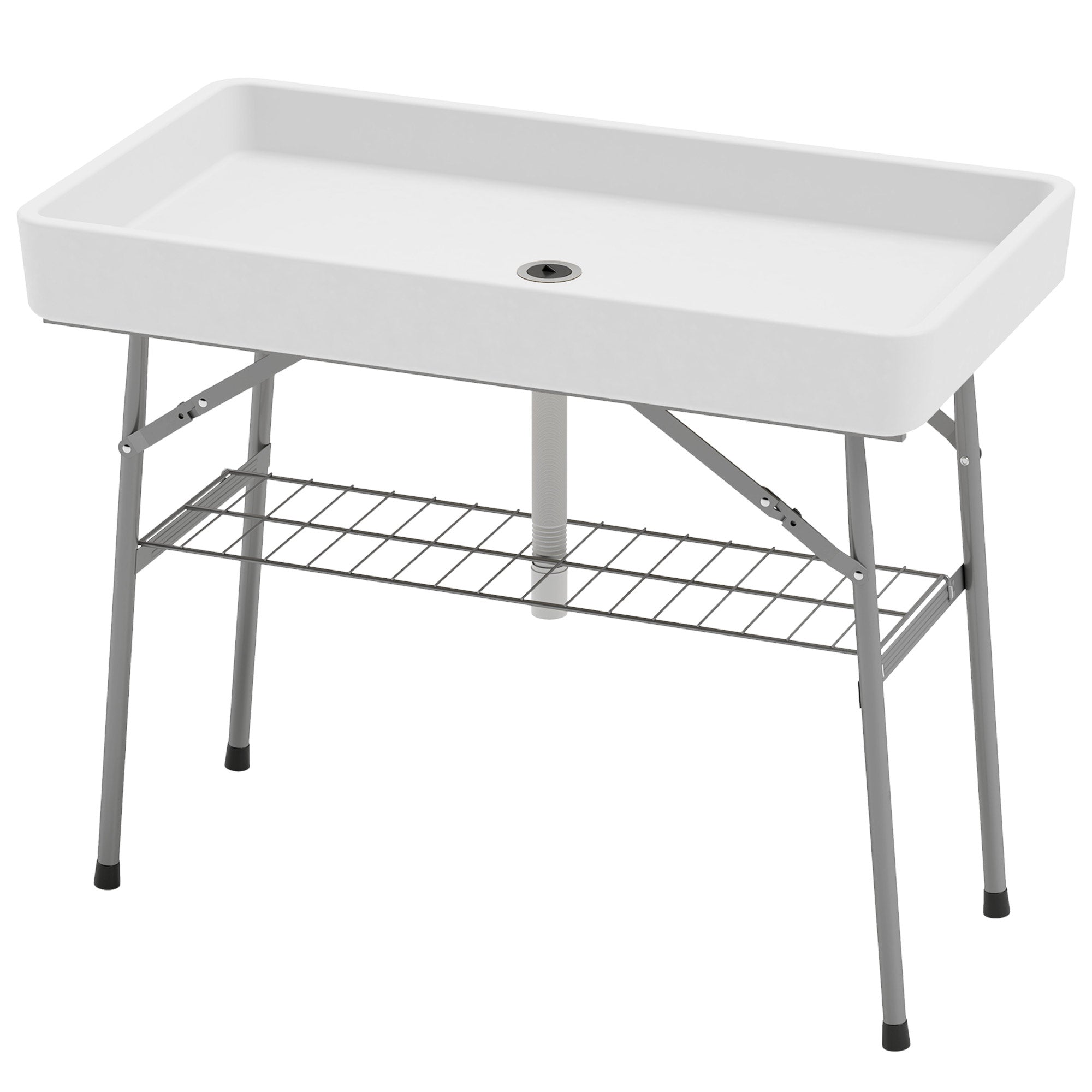 104 cm  Klappbarer Kühltisch mit Ablassventil