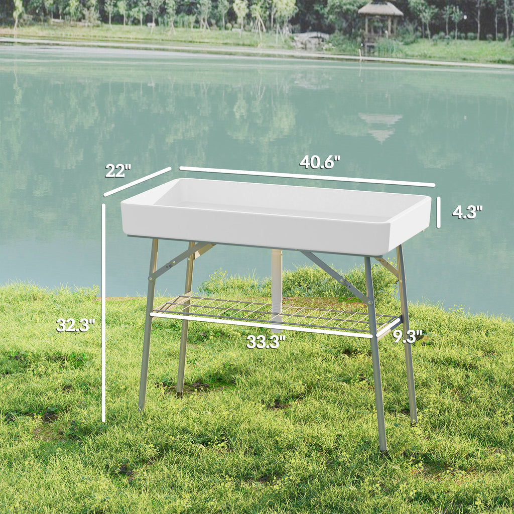 104 cm  Klappbarer Kühltisch mit Ablassventil