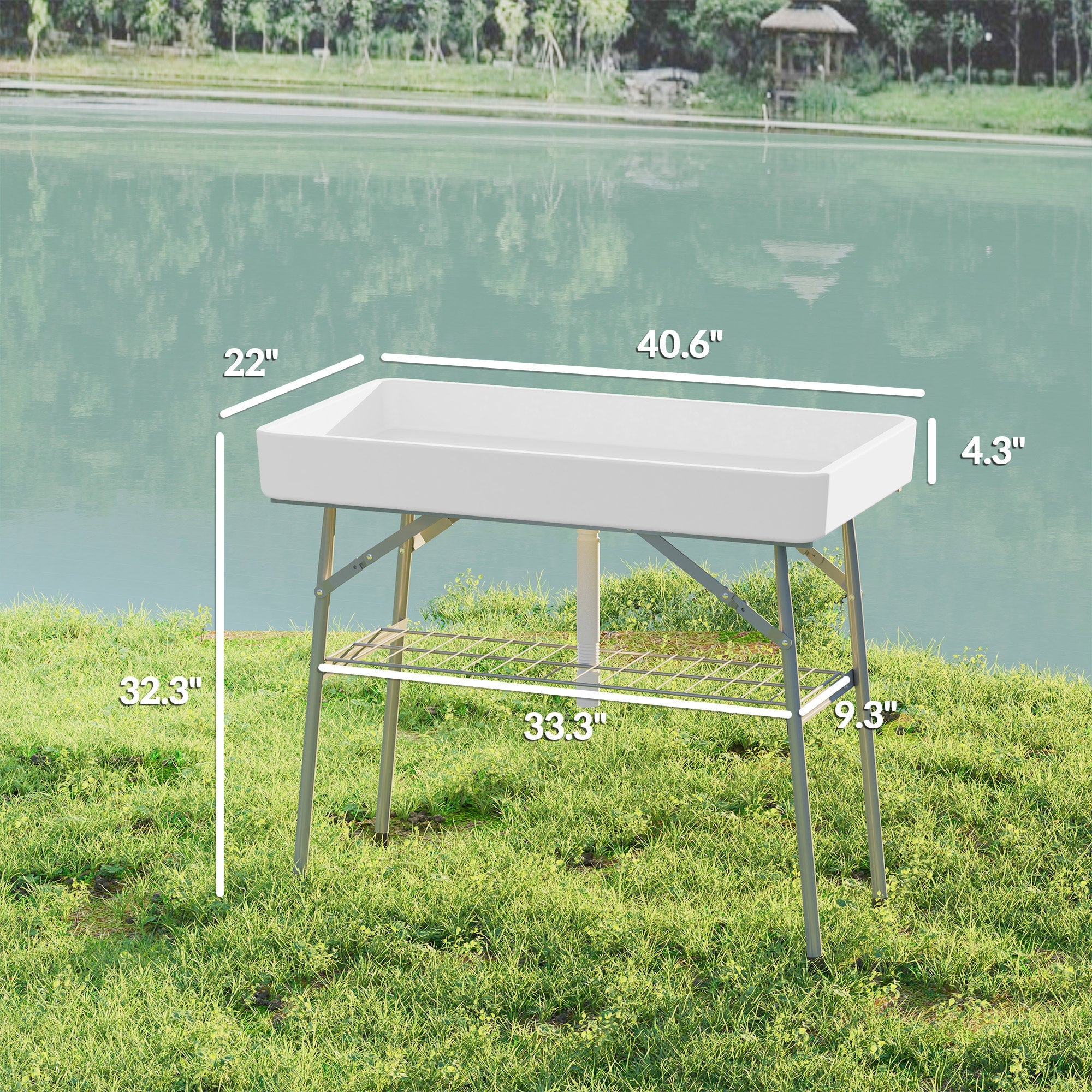 104 cm  Klappbarer Kühltisch mit Ablassventil
