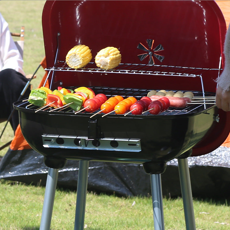 Hamburg Outdoor Grill – für Camping &amp; Garten  Mit lebensmittelechtem Edelstahl-Rost
