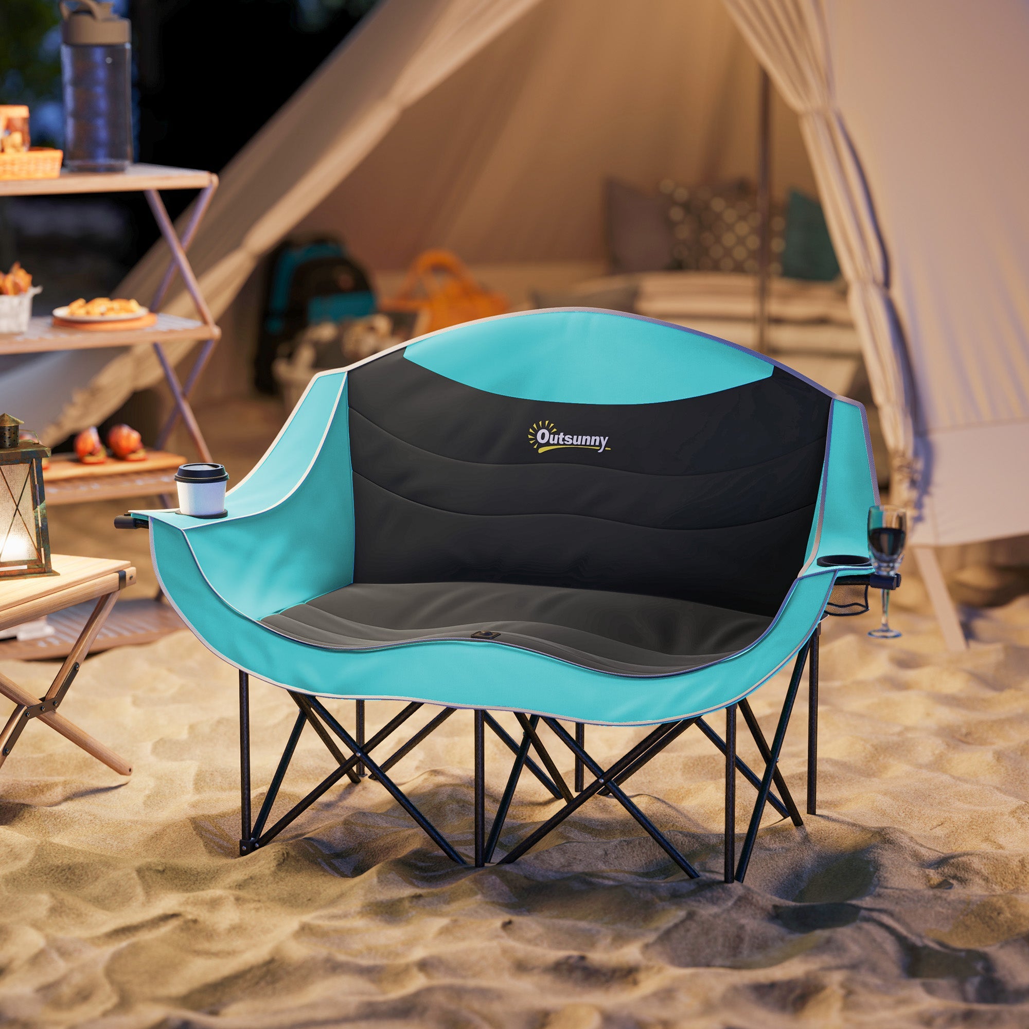 Doppel-Campingstuhl mit Polsterung  Für 2 Erwachsene