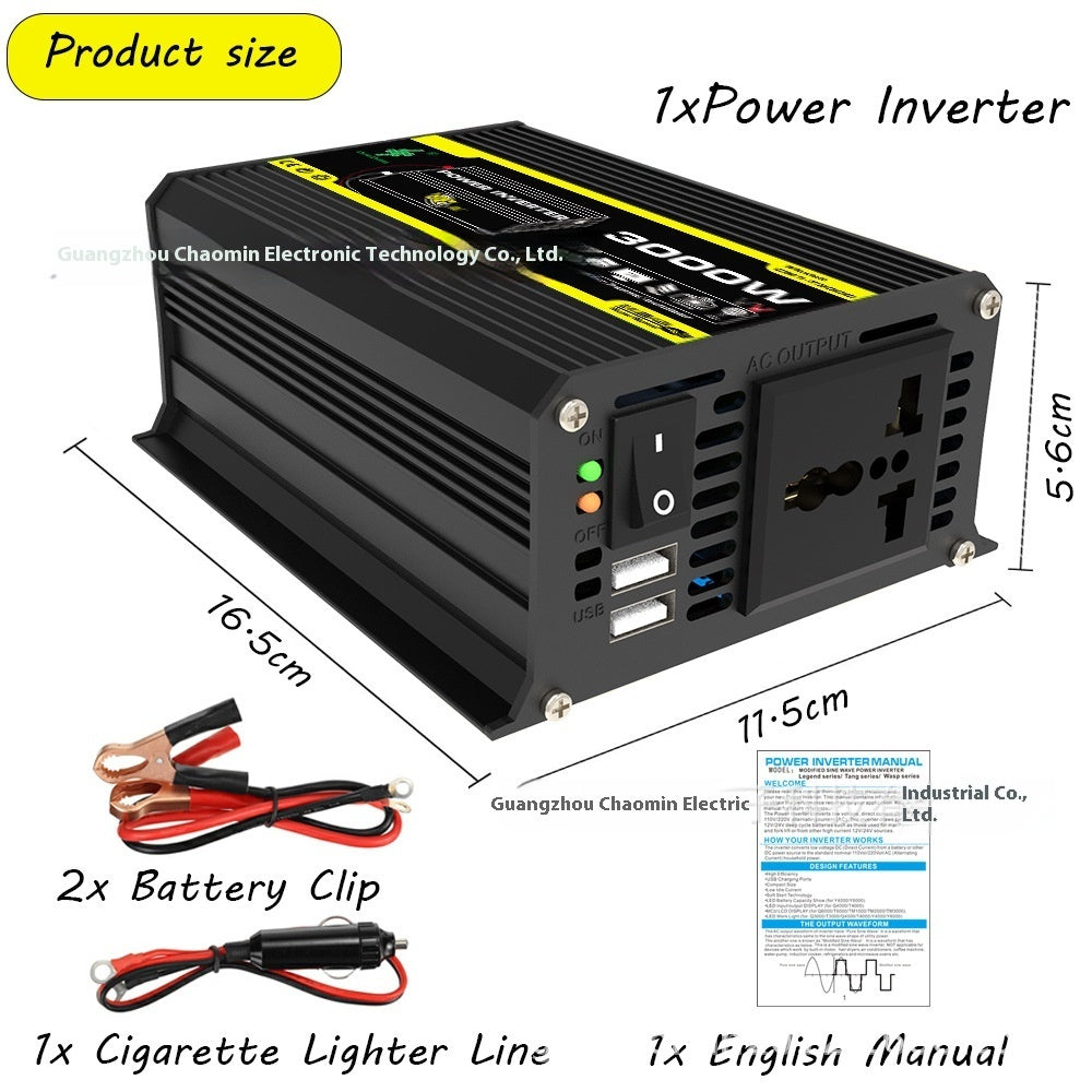 3000W Inverter 12V to 220V/110V  Vehicle Solar Power Conversion
