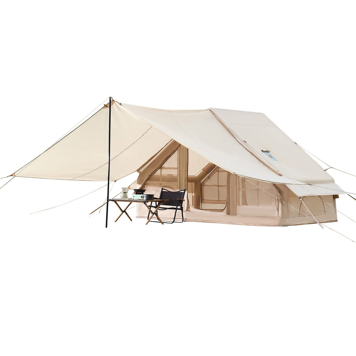 Aufblasbares 4-Jahreszeiten Glamping-Zelt mit Canopy  Für 3-5 Personen