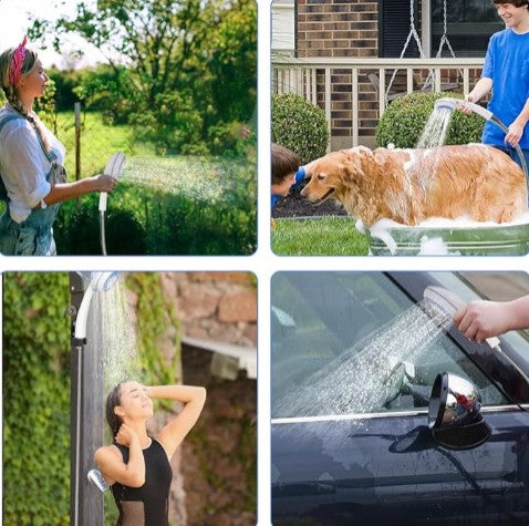 AquaGo Portable Camping Shower  Die wiederaufladbare Power-Dusche für unterwegs – Ideal für Camping, Vanlife, Strand & Festival
