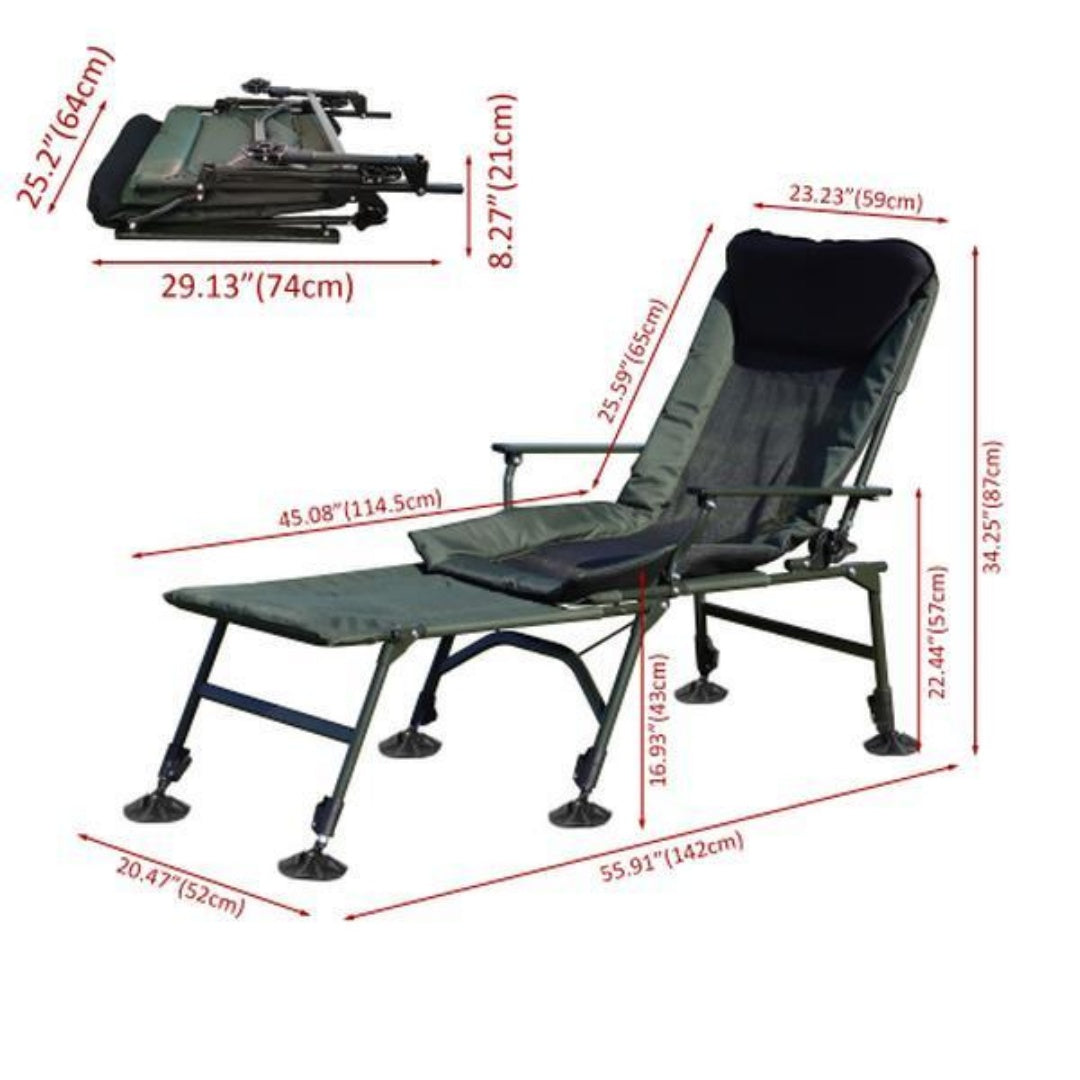 Camping-Loungesessel mit abnehmbarer Fußstütze  Ultimativer Relax-Komfort
