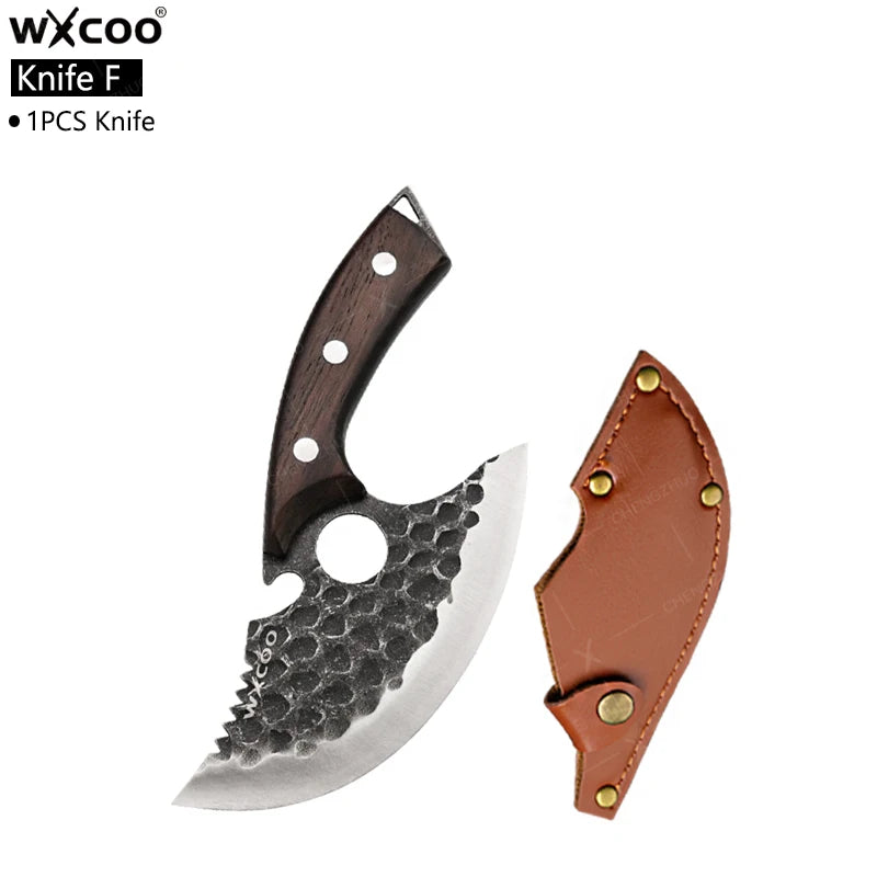 Stainless Steel Kitchen Chef Knife Hand Forged Butcher Knife Sharp Meat Butcher Cleaver Slicing Kitchen Vegetable Fruit Knives