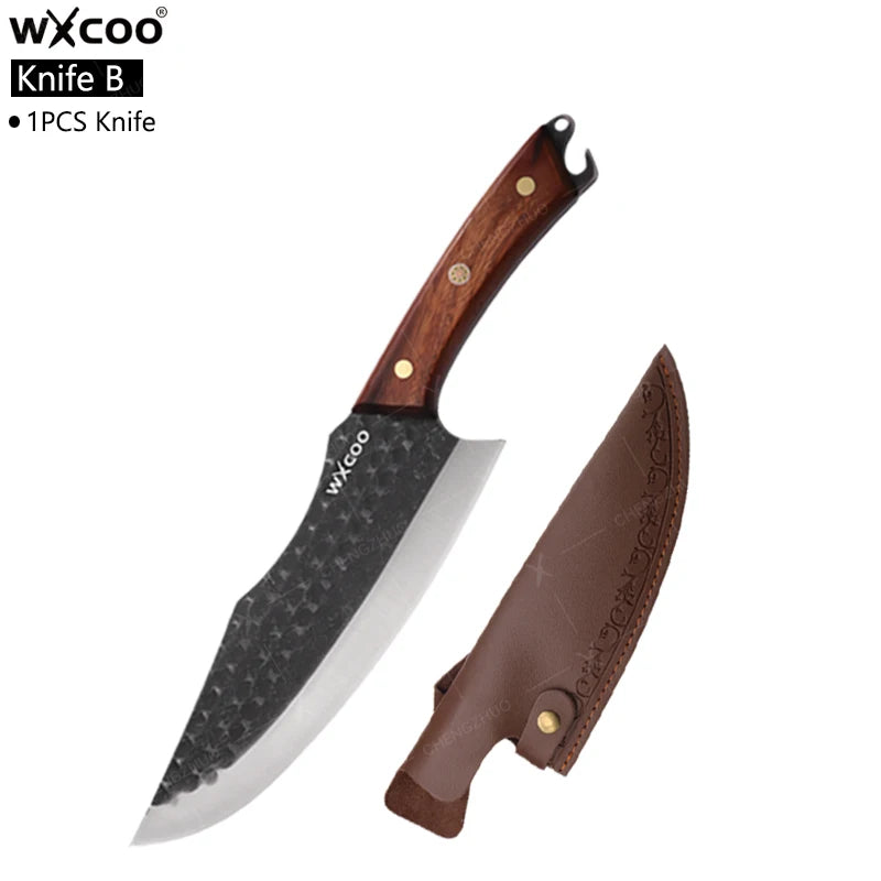 Stainless Steel Kitchen Chef Knife Hand Forged Butcher Knife Sharp Meat Butcher Cleaver Slicing Kitchen Vegetable Fruit Knives