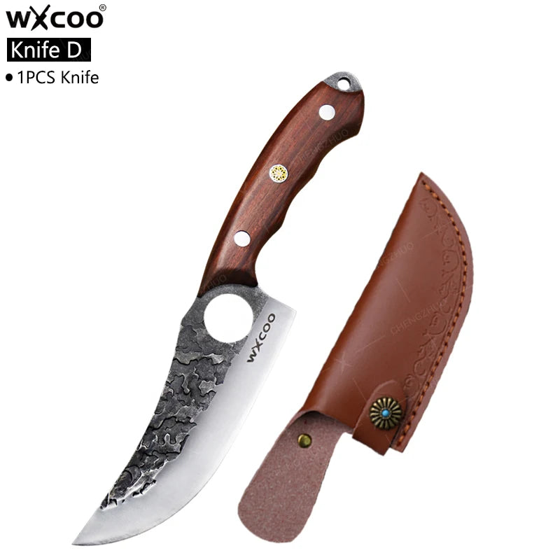 Stainless Steel Kitchen Chef Knife Hand Forged Butcher Knife Sharp Meat Butcher Cleaver Slicing Kitchen Vegetable Fruit Knives