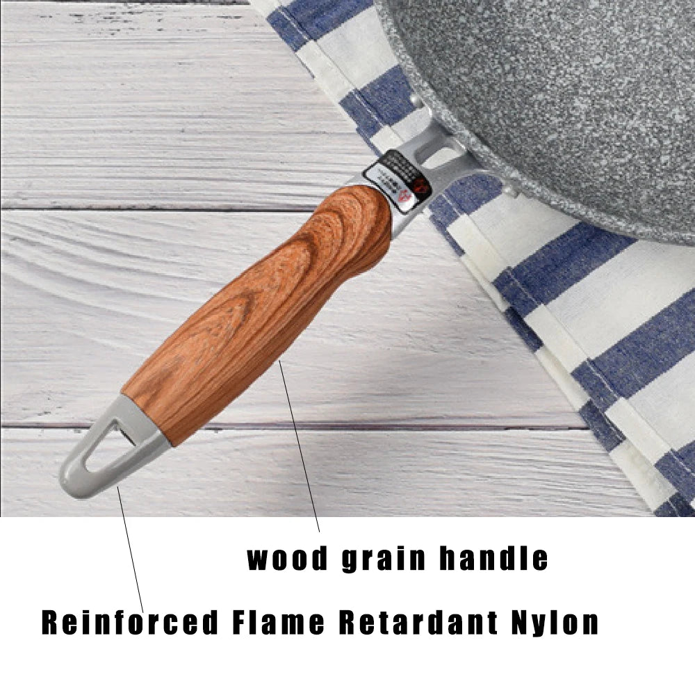 Durable Stone Frying Wok Pan Non-stick Ceramic Pot Induction Fryer Steak Cooking Gas Stove Skillet Cookware Tool for Kitchen Set