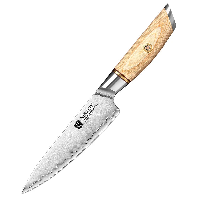 XINZUO 1-6PCS Pro Kitchen Knife Set – 10Cr15CoMoV Steel Core Blades & Japanese Pakkawood Handle for Ultimate Precision