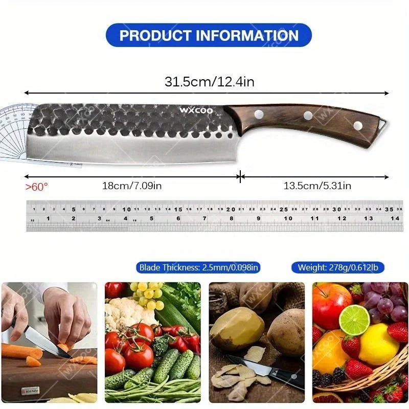 8PCS Professional Kitchen Chef Knife Set Stainless Steel Forged for Cooking Meat Vegetable Fish Utility Cutting