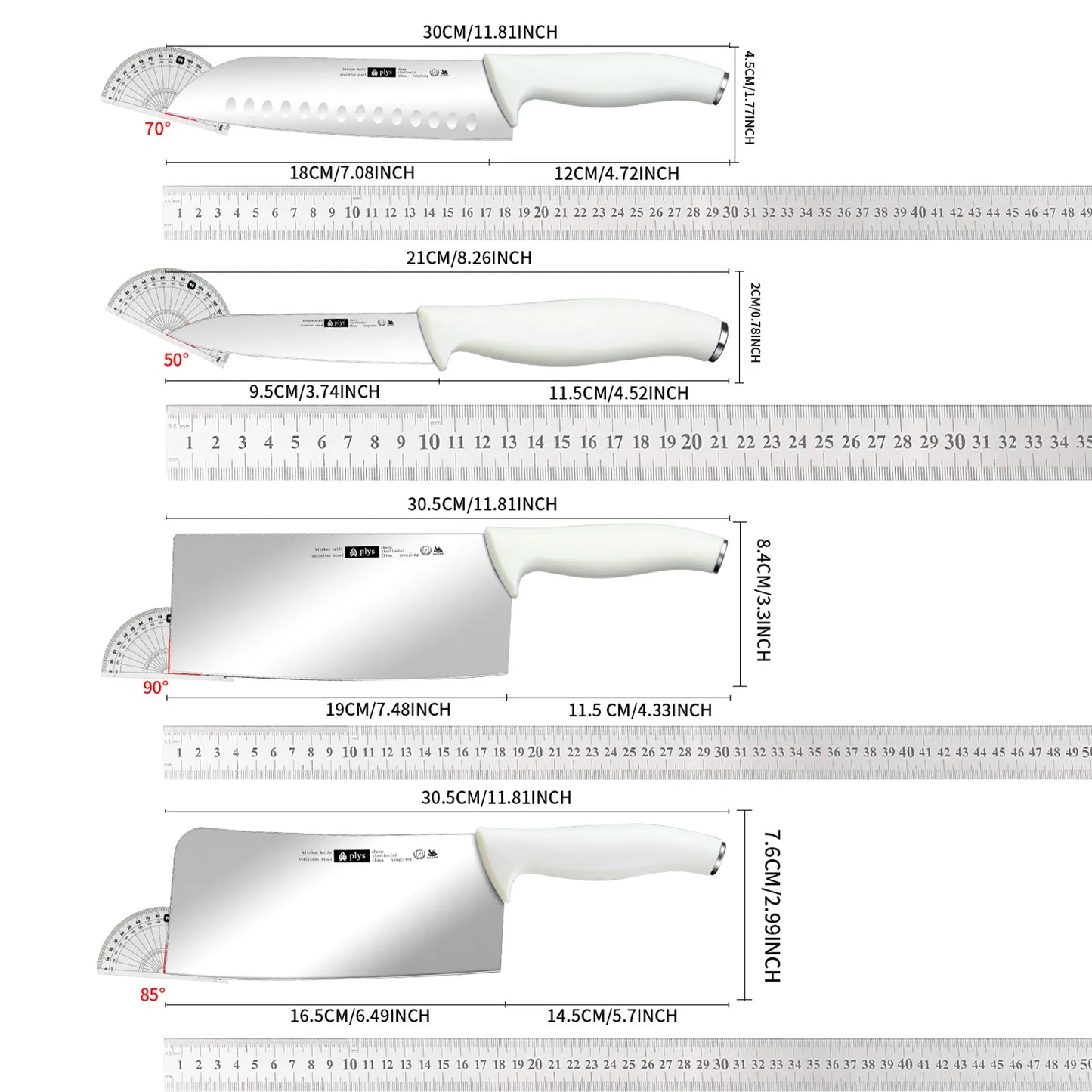 1/4-Piece kitchen Knife Set - A Professional Chef's Essential Collection, Ultra Sharp, Stainless steel precision forging Blades
