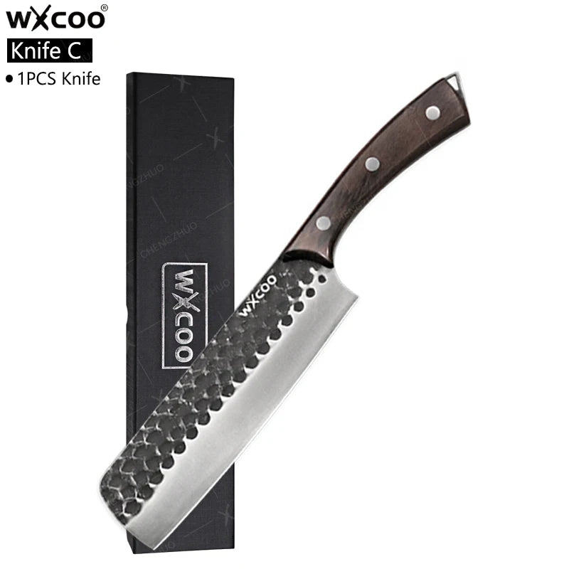 Stainless Steel Kitchen Chef Knife Hand Forged Butcher Knife Sharp Meat Butcher Cleaver Slicing Kitchen Vegetable Fruit Knives