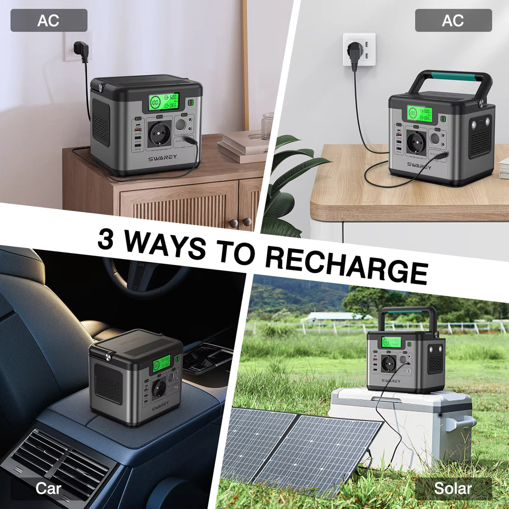 SWAREY S500 Pro – Tragbare Power Station mit 100W Solarpanel