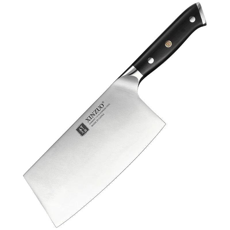 XINZUO Premium Modern 1-8PCS Din 1.4116 Stainless Steel Chef, Santoku, Utility & Paring Knife Set with Black Ebony Handles