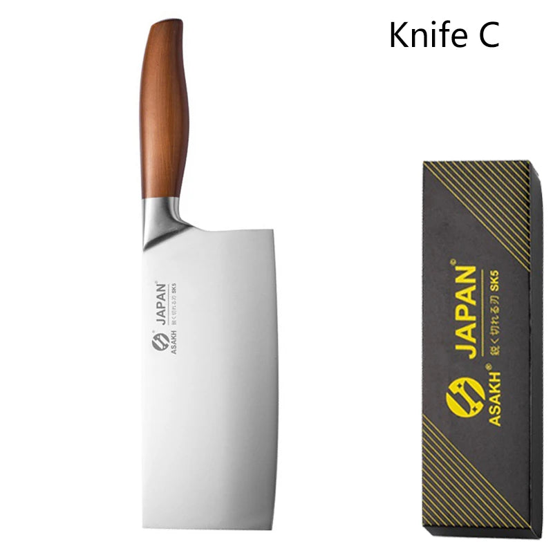 Japanese Kitchen Knives Set Stainless Steel Fish Fillet Meat Cleaver Chef Knife Sushi Knife Slicing Santoku Knife Cooking Tools