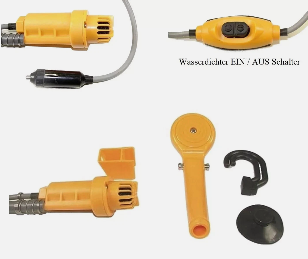 🚿 CAMPING DUSCHE 12V - TRAGBAR & PRAKTISCH  Mit Tauchpumpe für Wohnmobil, Auto, Caravan & Outdoor