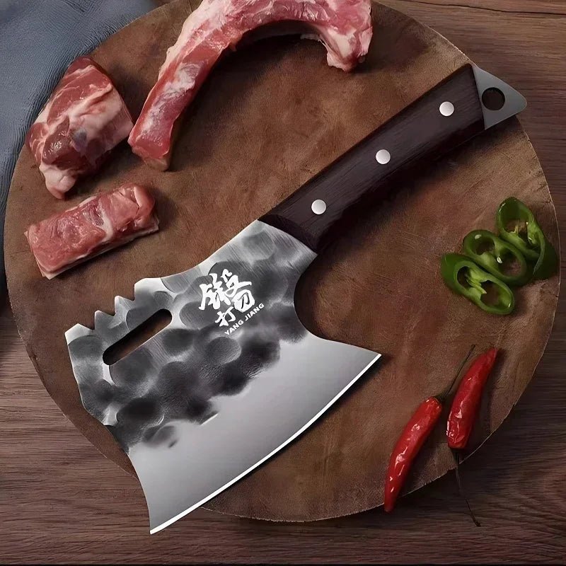 Stainless steel bone chopping knife, thickened and weighted, kitchen specific knife, sharp dual-purpose knife TB9195