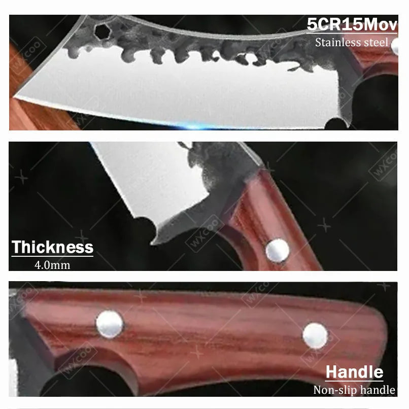 Professional Kitchen Chef Knife Multipurpose Stainless Steel Boning Cutting Utility Cleaver Butcher Fish Vegetable Beef Meat