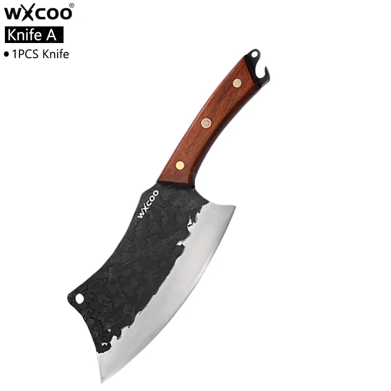 Stainless Steel Kitchen Chef Knife Hand Forged Butcher Knife Sharp Meat Butcher Cleaver Slicing Kitchen Vegetable Fruit Knives