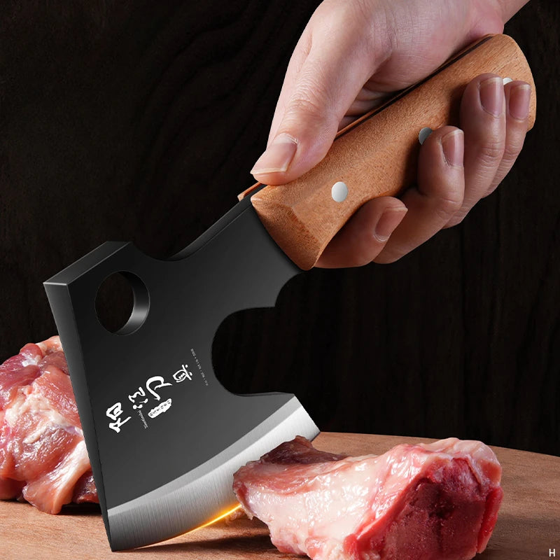 XTL High carbon steel small axe, bone chopper, large ingredient handling knives. Cattle and Sheep Splitting Knives