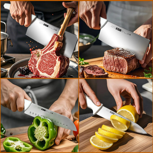 1/4-Piece kitchen Knife Set - A Professional Chef's Essential Collection, Ultra Sharp, Stainless steel precision forging Blades