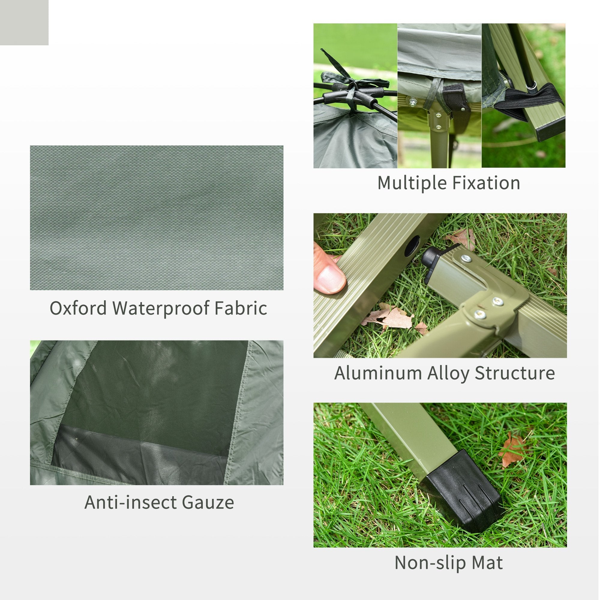 All-in-One Faltbares Campingbett für Erwachsene  Mit erhöhtem Zelt